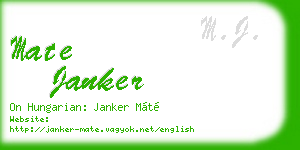 mate janker business card