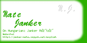 mate janker business card